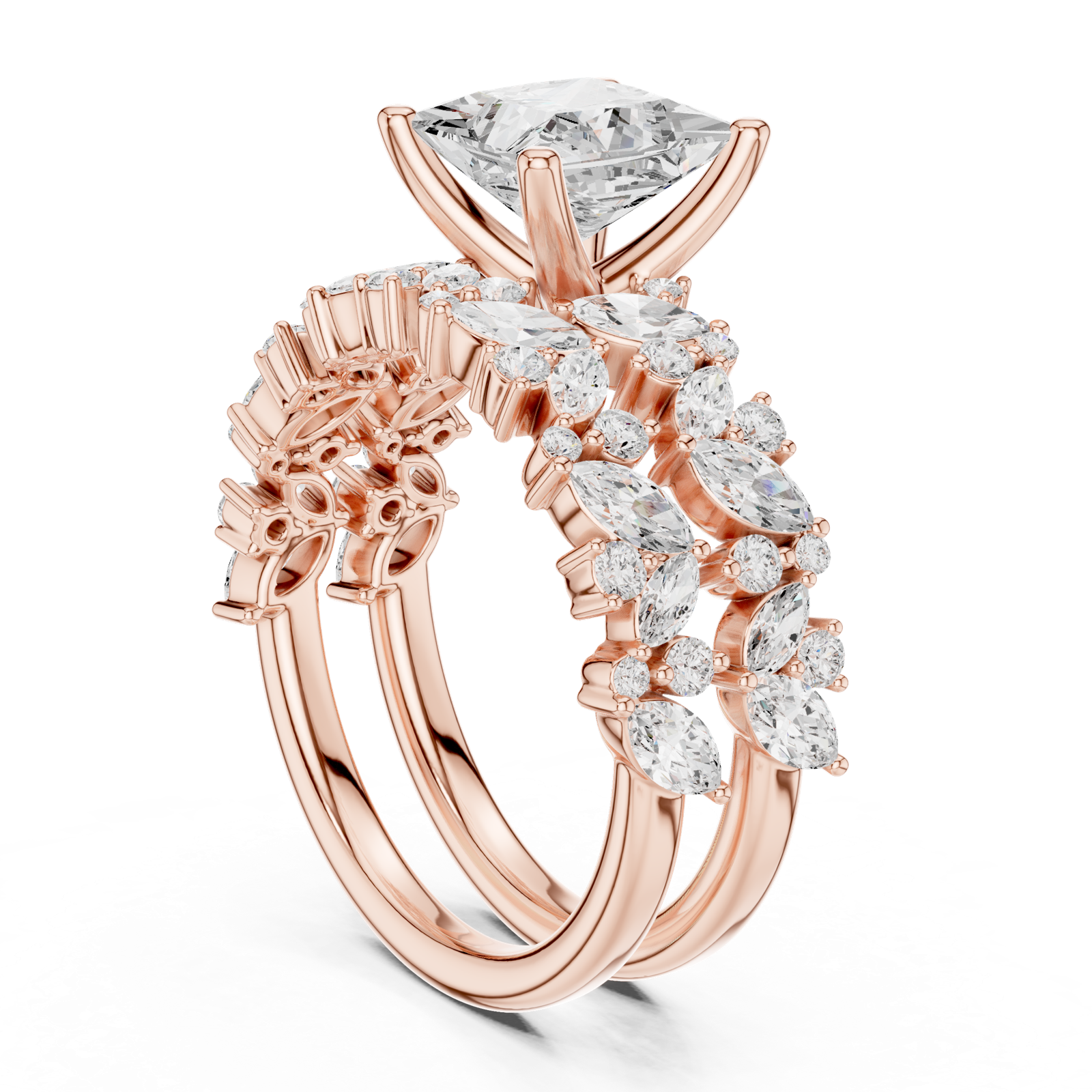 Gold Ring DDLR-945, Rose Gold, view 1