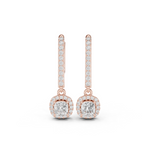 Gold Jewelry DDER-034, Cushion center stone, Rose Gold