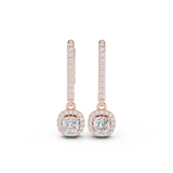 Gold Jewelry DDER-034, Cushion center stone, Rose Gold