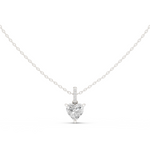Gold Jewelry DDPO-009, Heart center stone, White Gold