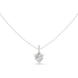 Gold Jewelry DDPO-009, Heart center stone, White Gold