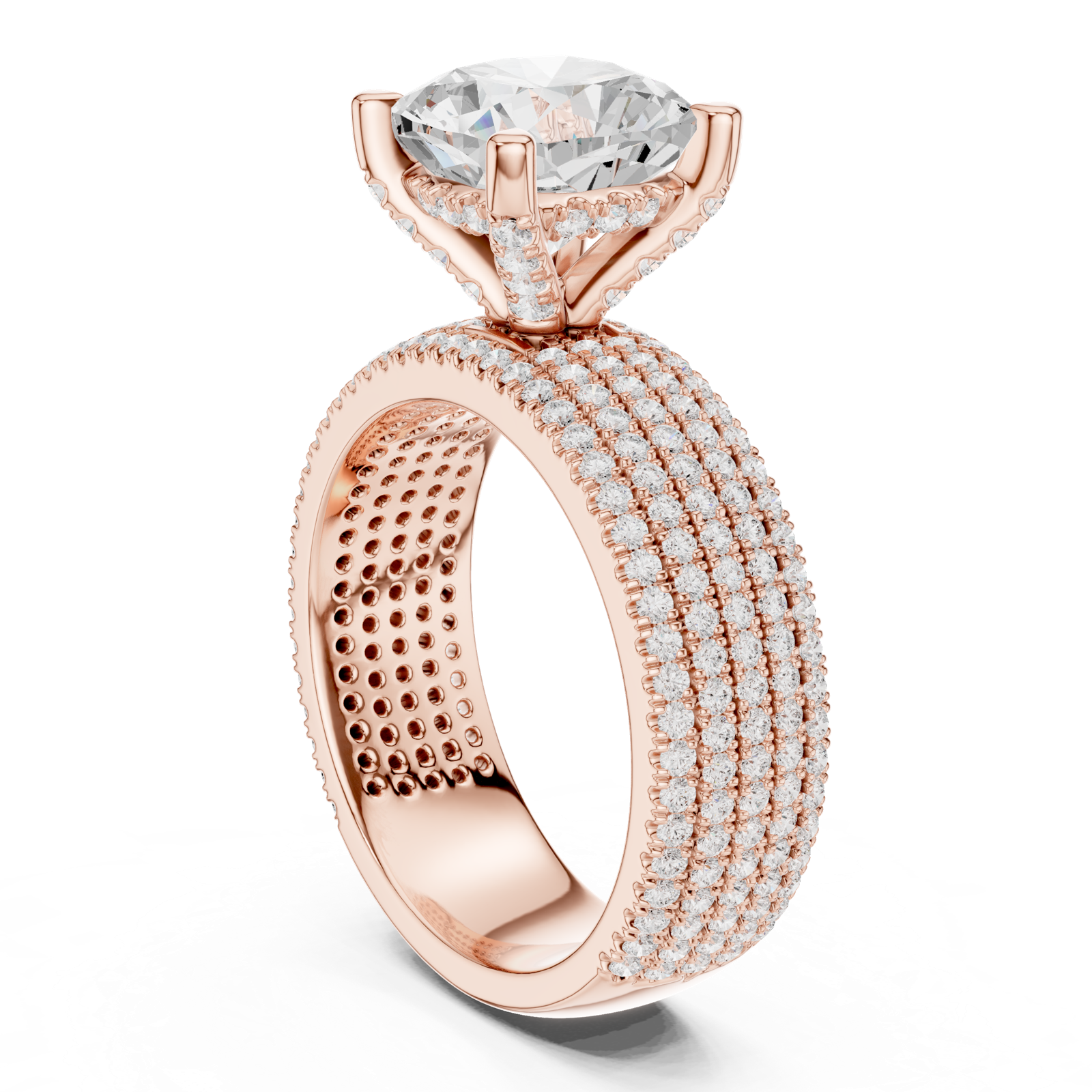 Gold Ring DDLR-1022, Rose Gold, view 1