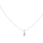 14K Solid Gold Lab Diamond Solitaire Pendant Necklace, White Gold, view 1
