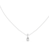 14K Solid Gold Lab Diamond Solitaire Pendant Necklace, White Gold, view 1