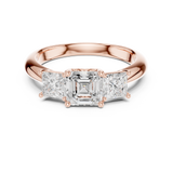Gold Ring DDLR-044, Asscher center stone, Rose Gold, view 4