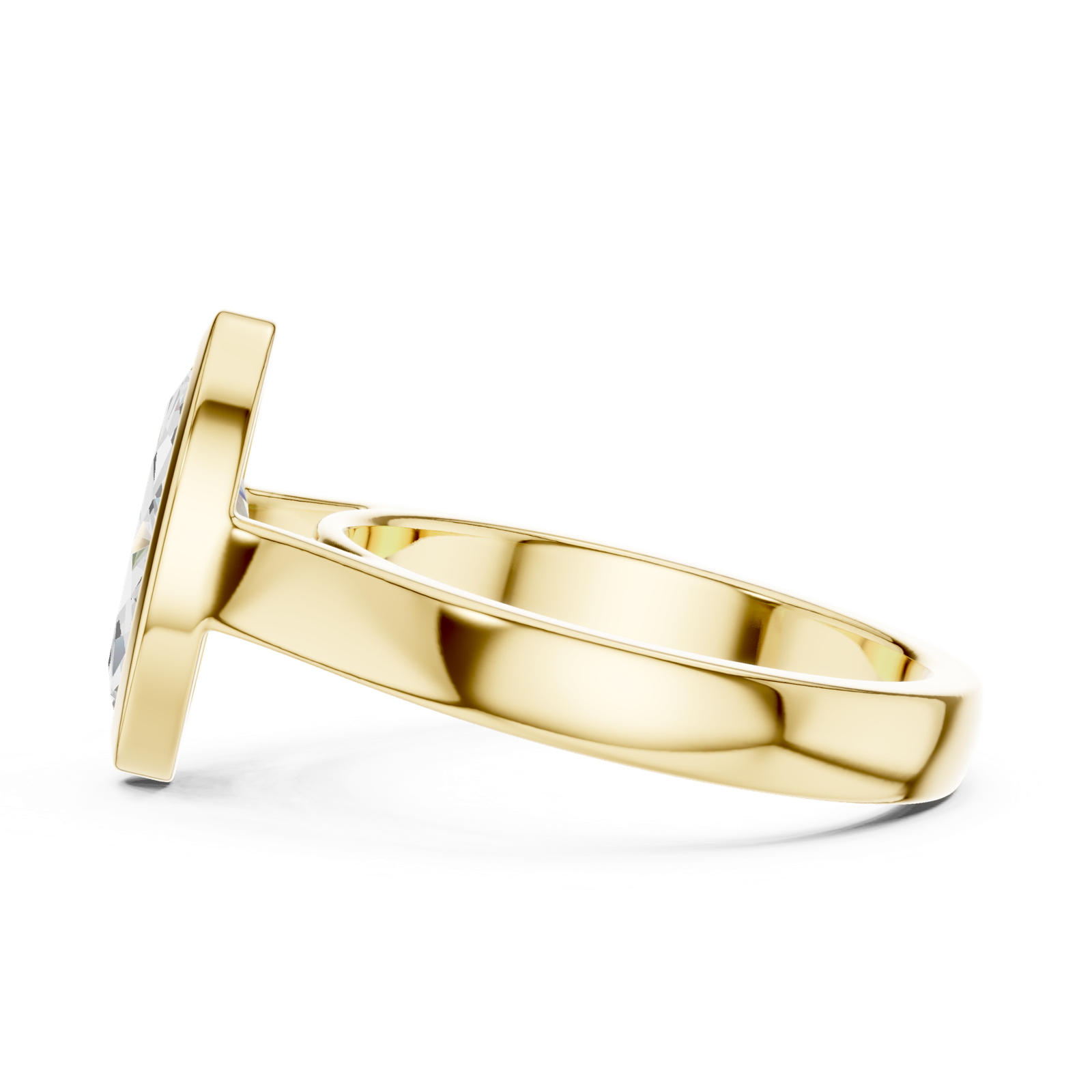 Gold Jewelry L36-3, Marquise center stone, Yellow Gold, view 3