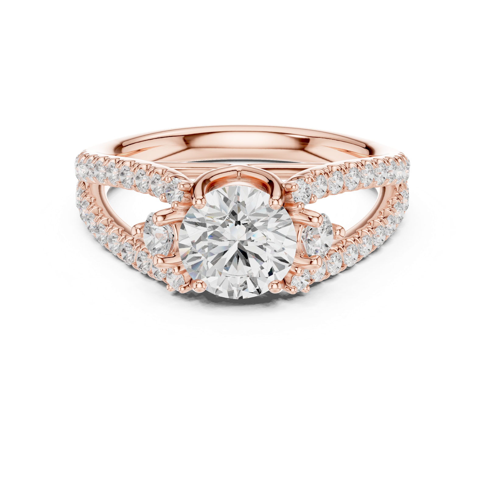 Gold Ring DDLR-682, Rose Gold, view 4