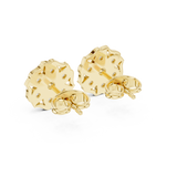 14K Solid Gold Lab Diamond Cluster Earrings, Yellow Gold, view 3