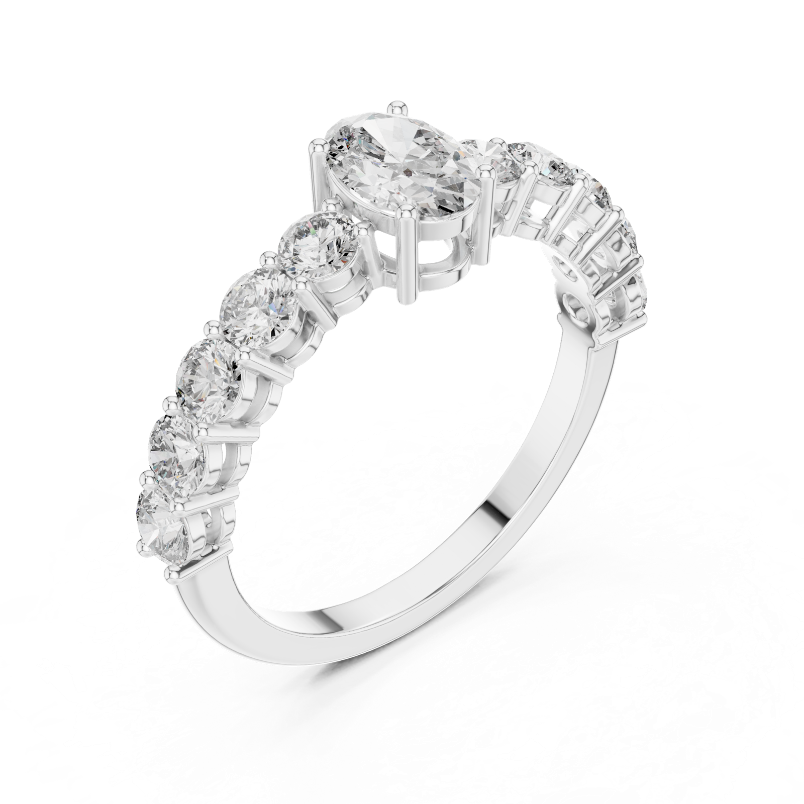 Gold Ring ALR-55, White Gold, view 2