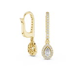 14K Solid Gold Lab Diamond Drop Earrings, Yellow Gold, view 1