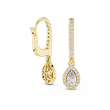 14K Solid Gold Lab Diamond Drop Earrings, Yellow Gold, view 1