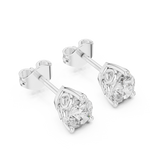 Gold Earrings GER-0363, White Gold, view 2
