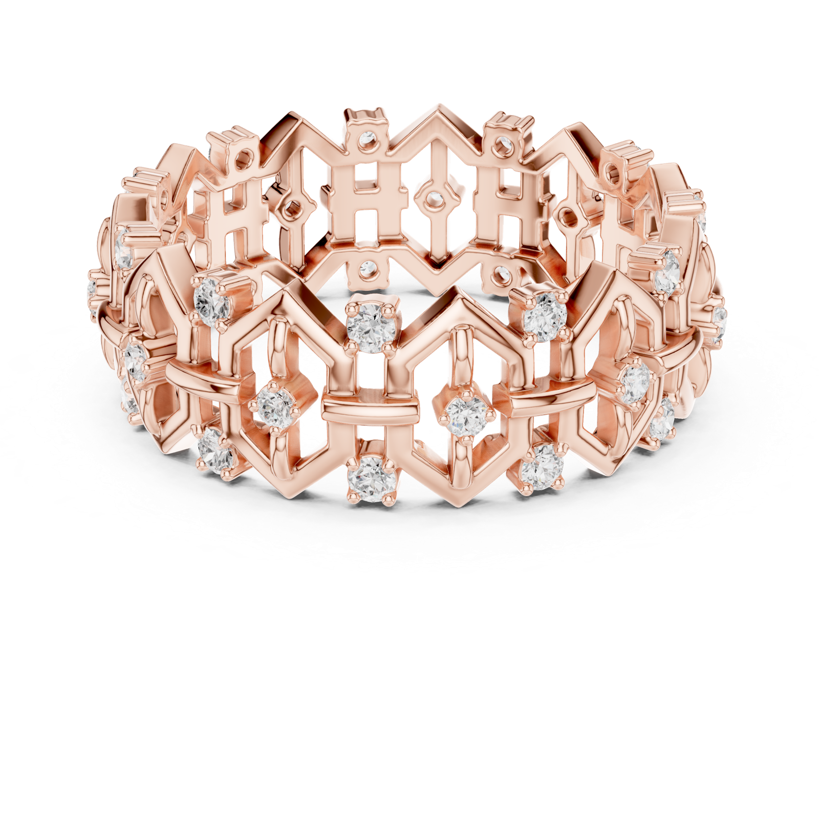 Gold Ring R29, Rose Gold, view 4
