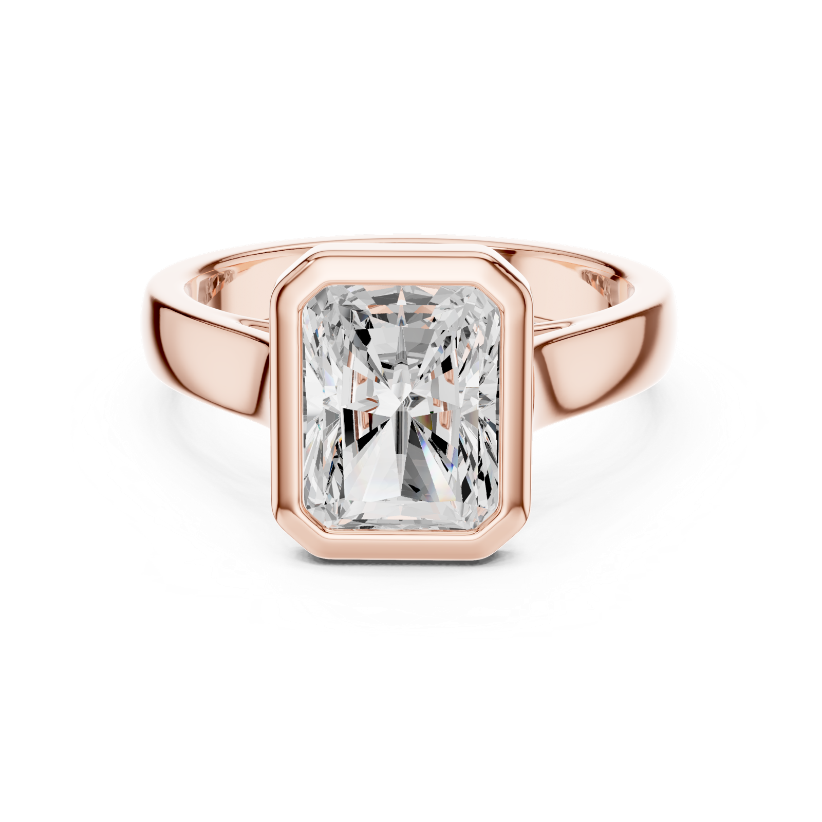 Gold Jewelry L36-3, Radiant center stone, Rose Gold, view 4