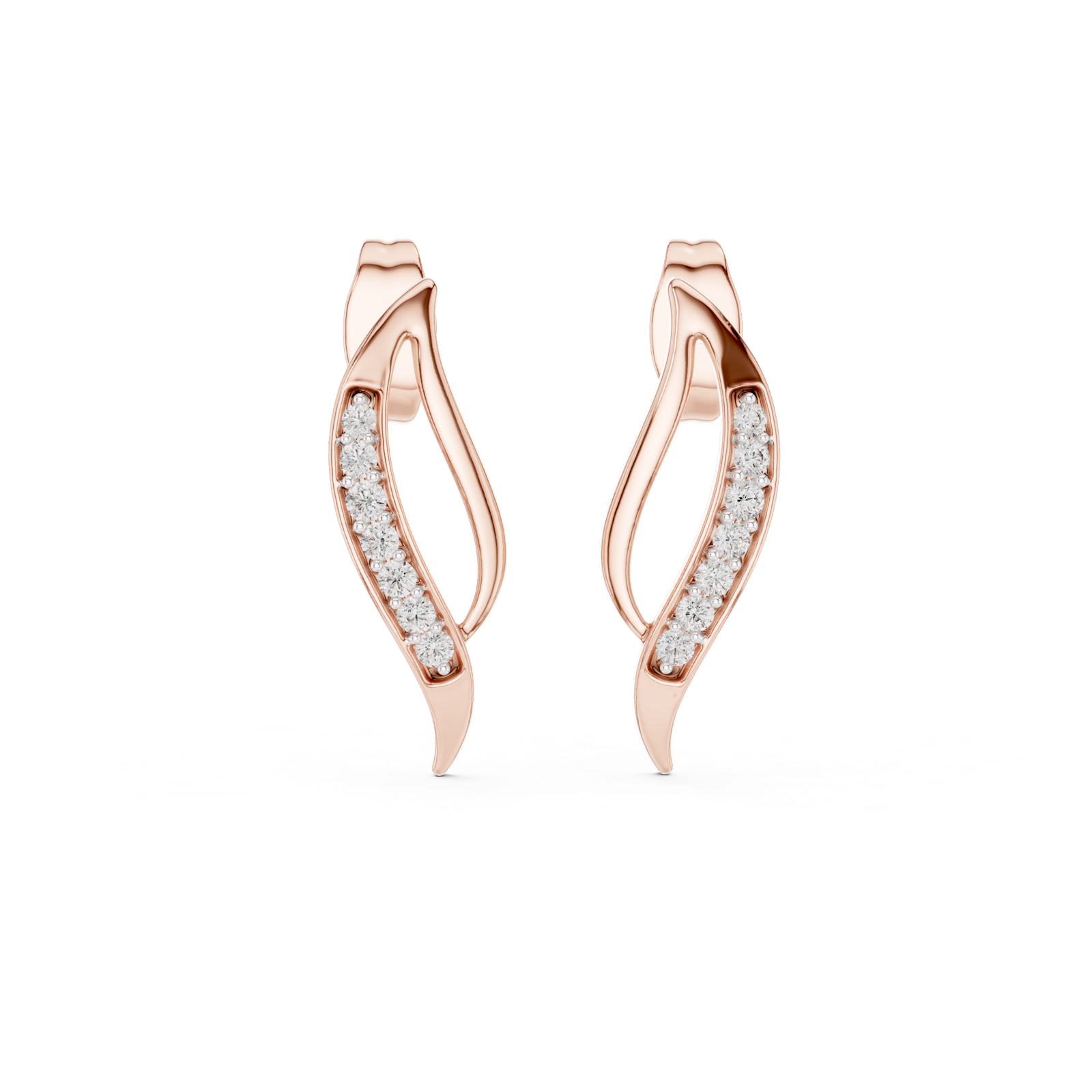 Gold Earrings 12-10020@E, Rose Gold