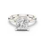 Gold Ring DDLR-175, Princess center stone, White Gold
