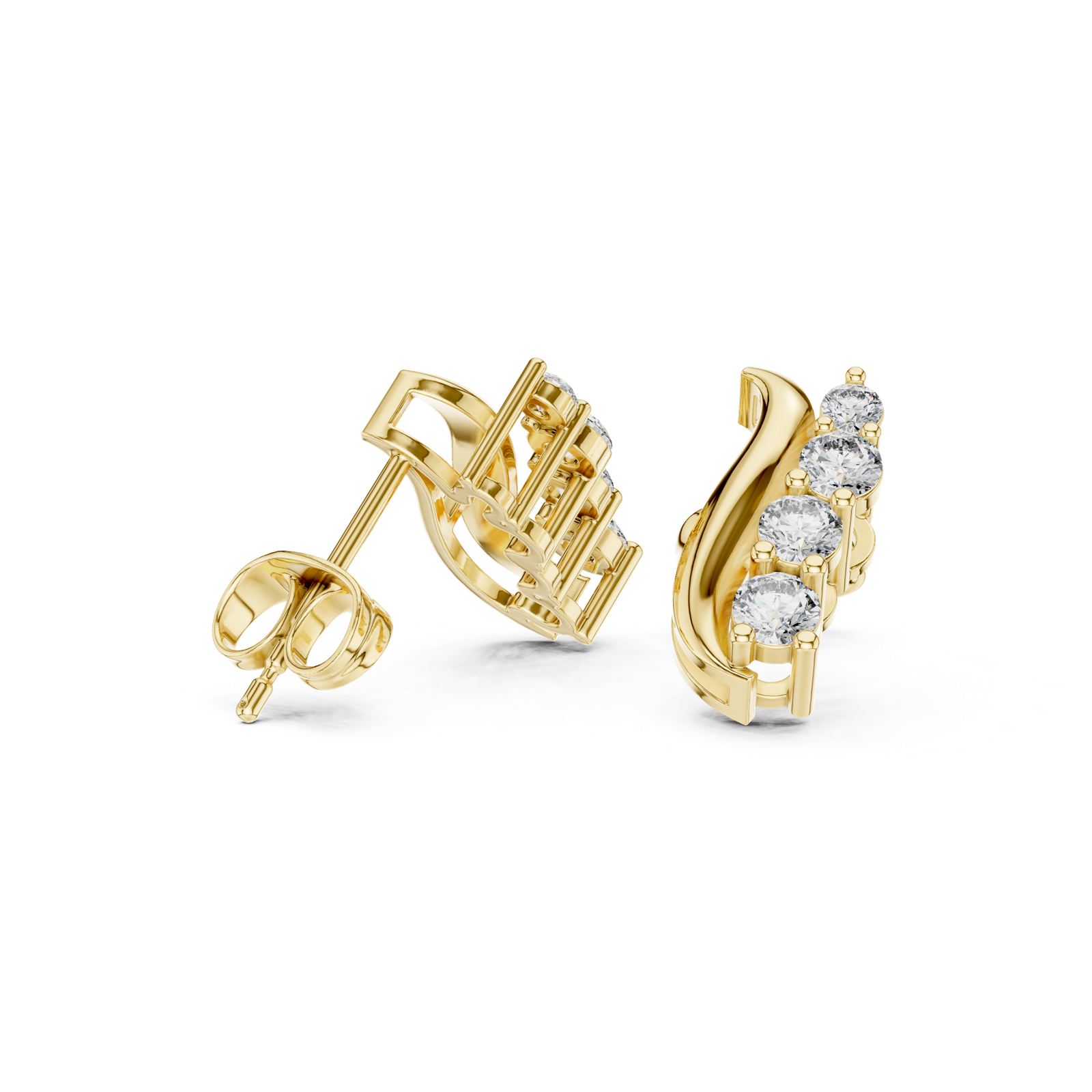 Gold Earrings L29-2, Yellow Gold, view 1