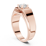14K Solid Gold Lab Diamond Solitaire Ring, Rose Gold, view 1