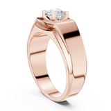 14K Solid Gold Lab Diamond Solitaire Ring, Rose Gold, view 1