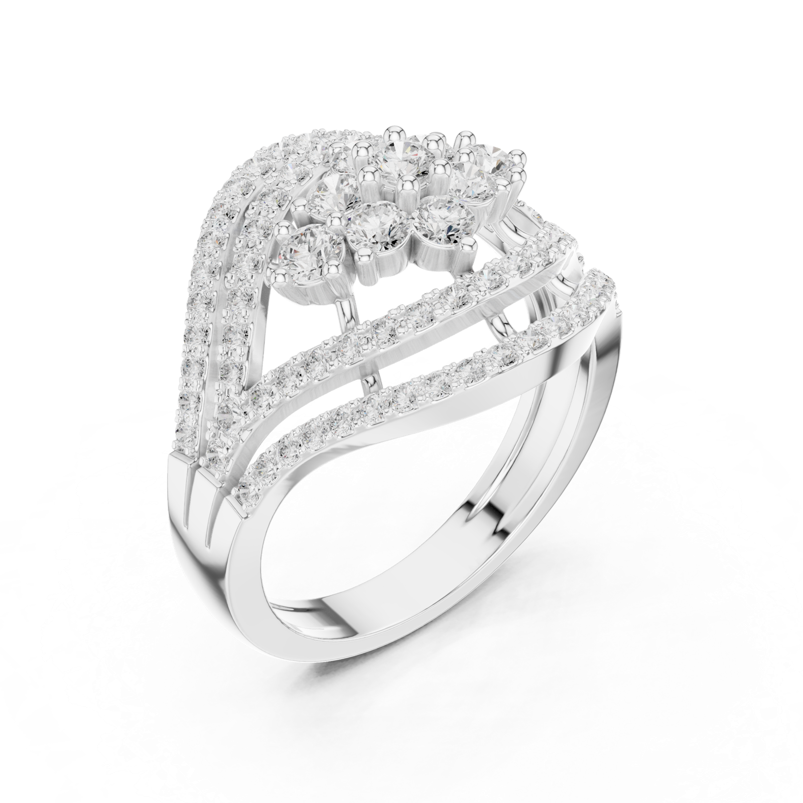 Gold Ring DDLR-763, White Gold, view 2