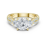 Gold Ring DDLR-281, Round center stone, Yellow Gold