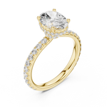 Gold Ring DDLR-165, Oval center stone, Yellow Gold, view 2