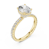 Gold Ring DDLR-165, Oval center stone, Yellow Gold, view 2