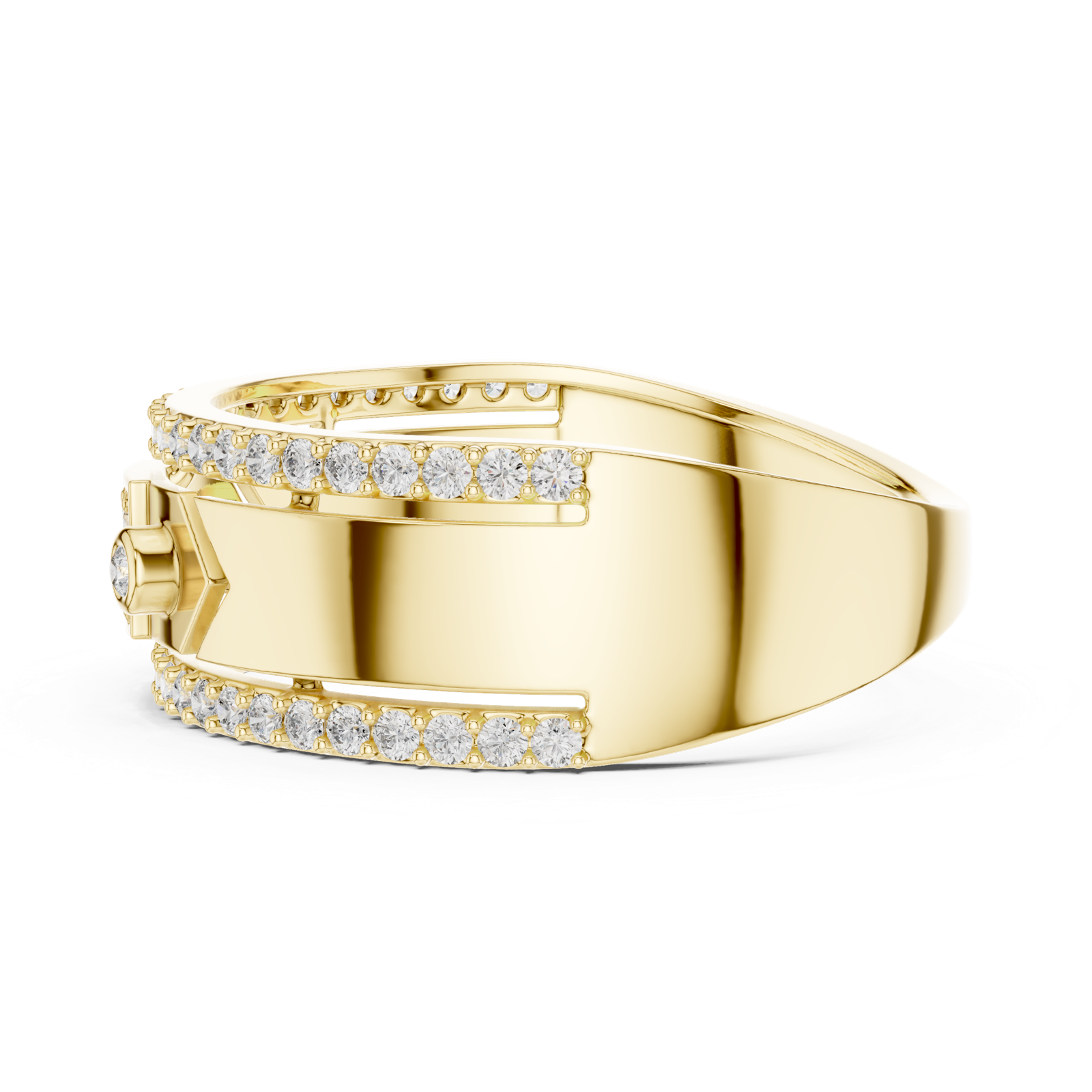 Gold Ring LR-01 (49), Yellow Gold, view 3