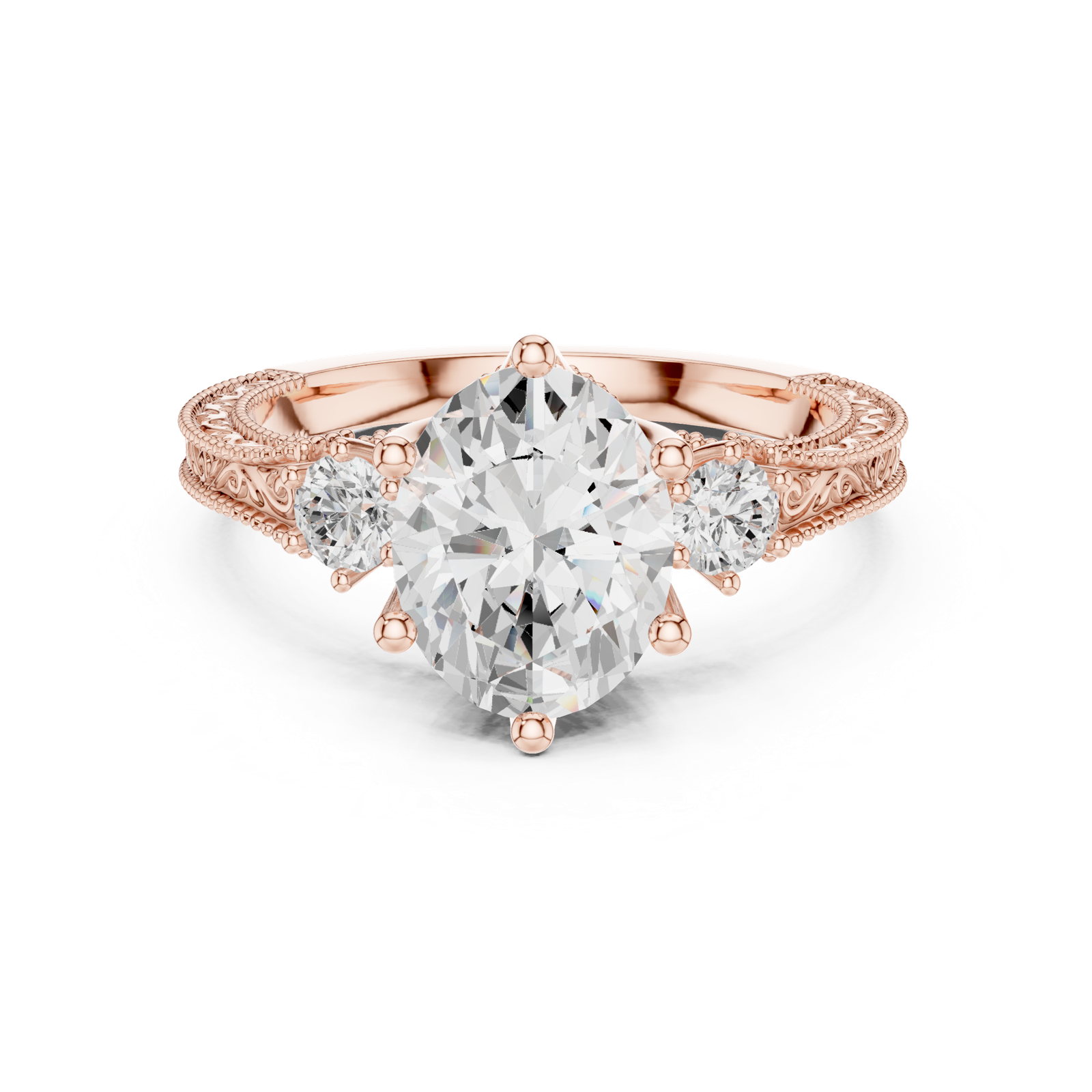 Gold Ring DDLR-282, Rose Gold, view 4
