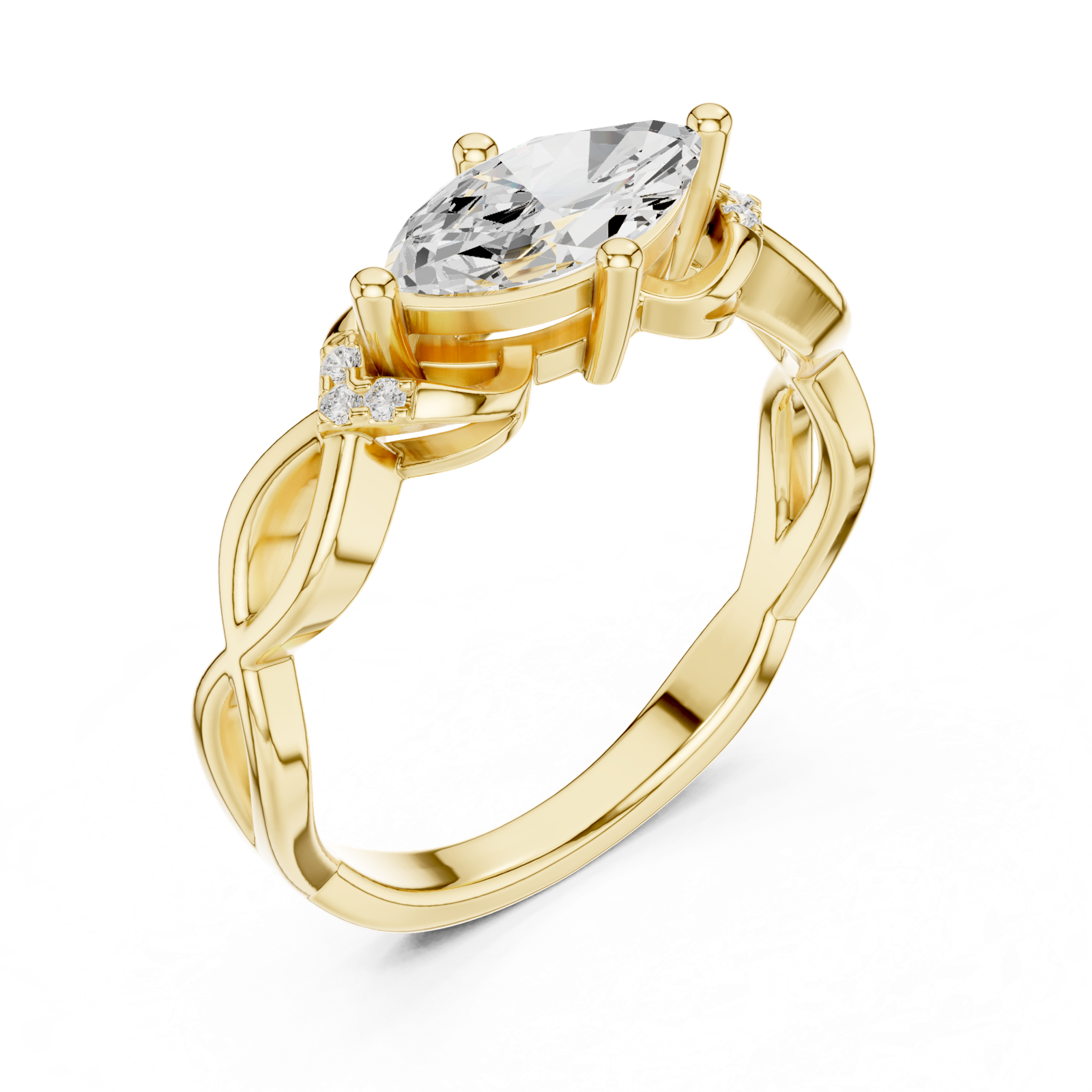 Gold Ring DDLR-510, Yellow Gold, view 2