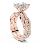 Gold Ring DDLR-300, Princess center stone, Rose Gold, view 1