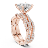 Gold Ring DDLR-300, Princess center stone, Rose Gold, view 1