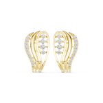 14K Solid Gold Lab Diamond Leaf Cluster Earrings, Yellow Gold