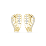 14K Solid Gold Lab Diamond Leaf Cluster Earrings, Yellow Gold