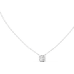 14K Solid Gold Lab Diamond Solitaire Pendant Necklace, White Gold, view 1