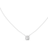 14K Solid Gold Lab Diamond Solitaire Pendant Necklace, White Gold, view 1