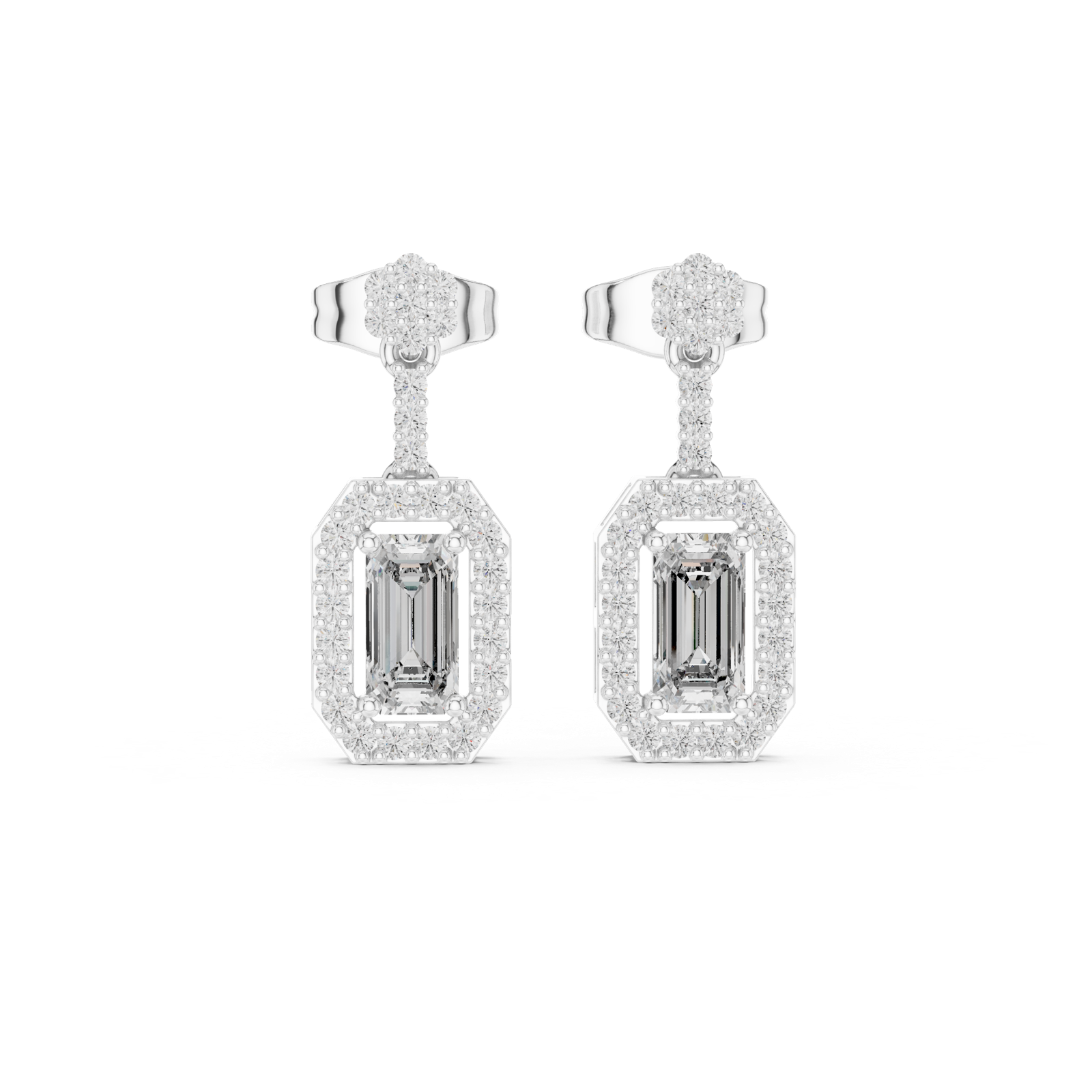 Gold Earrings 3-10011E_156_S, White Gold