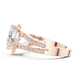 Gold Ring DDLR-350, Heart center stone, Rose Gold, view 3