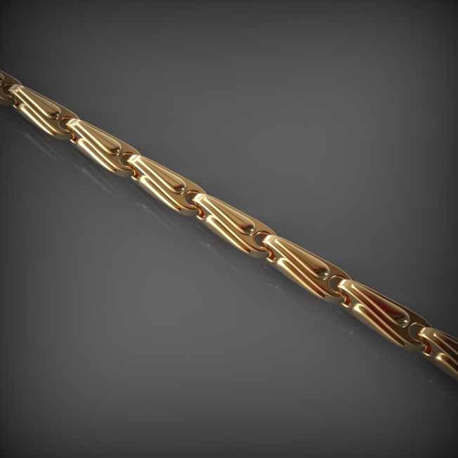 14K Solid Gold Men's Statement Link Chain, Yellow Gold