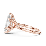 Gold Ring DDLR-175, Marquise center stone, Rose Gold, view 3