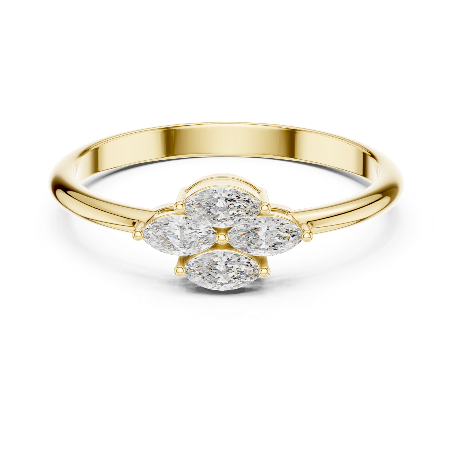 Gold Ring HLR-108, Yellow Gold, view 4