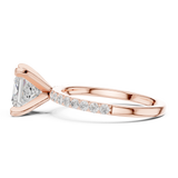 Gold Ring DDLR-040, Princess center stone, Rose Gold, view 3