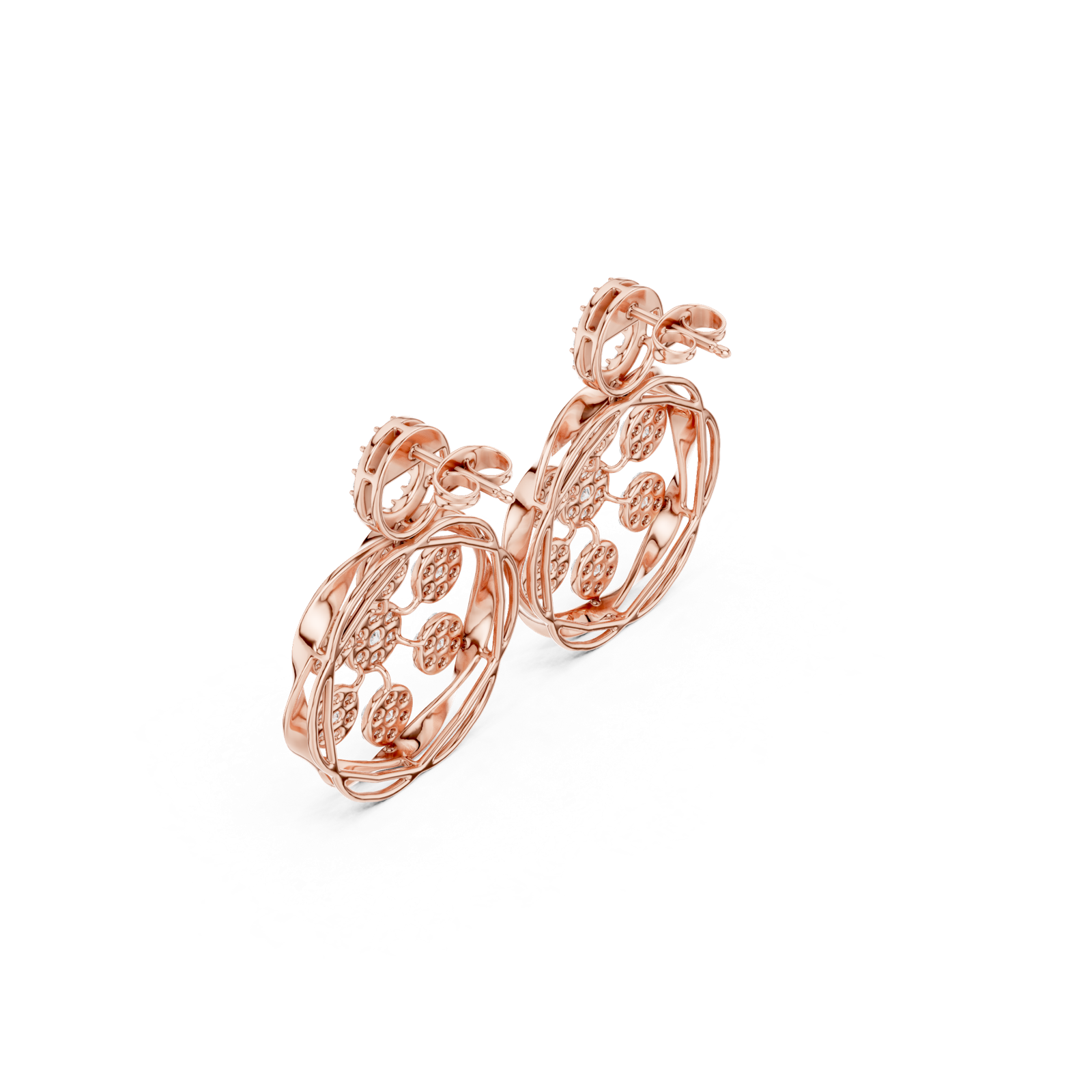 Gold Earrings SBER(35), Rose Gold, view 2