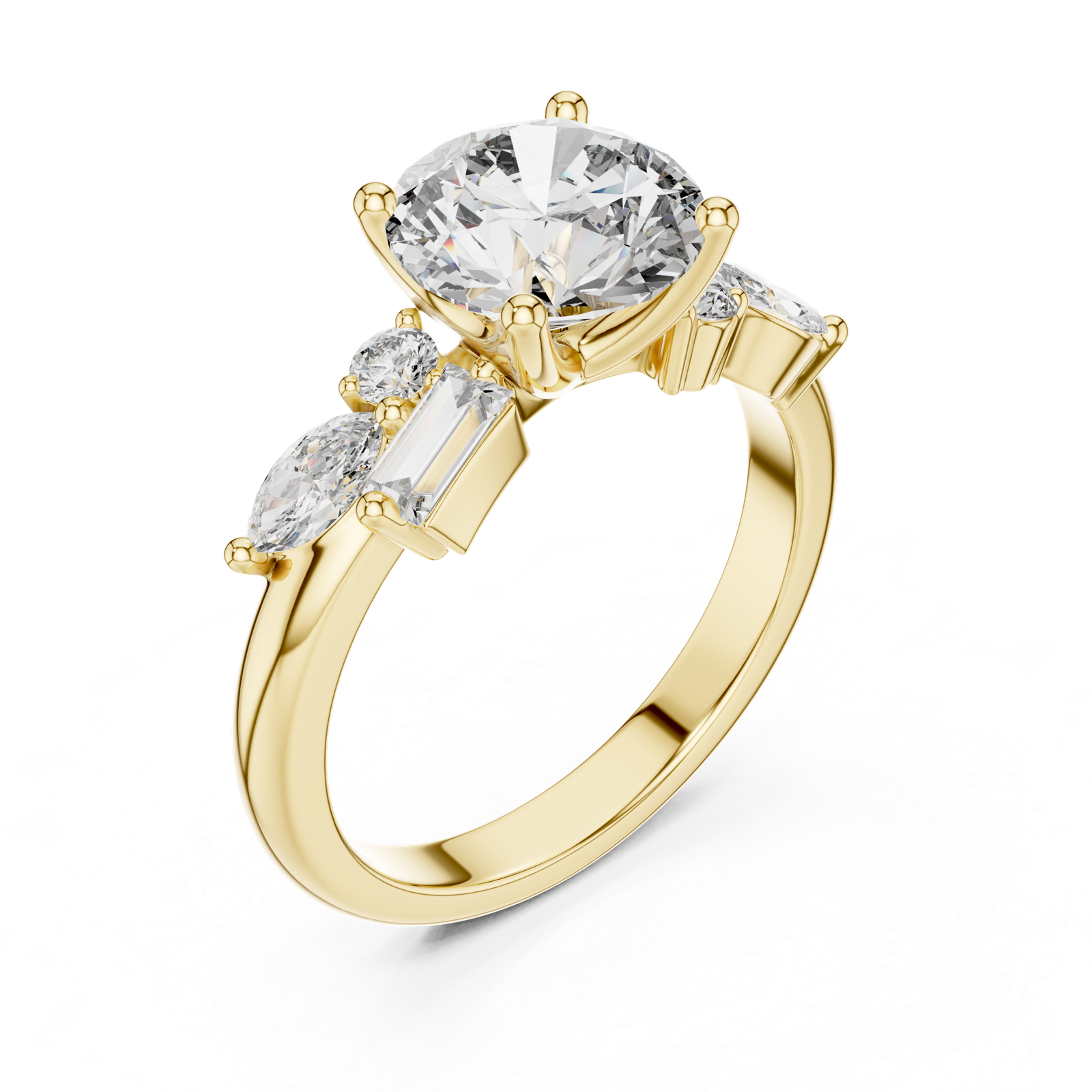 Gold Ring DDLR-055, Yellow Gold, view 2