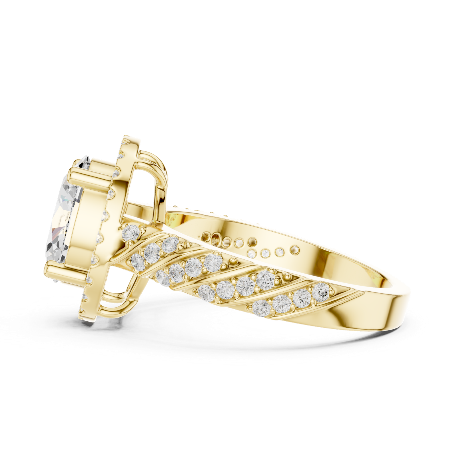 Gold Ring DDLR-414, Yellow Gold, view 3