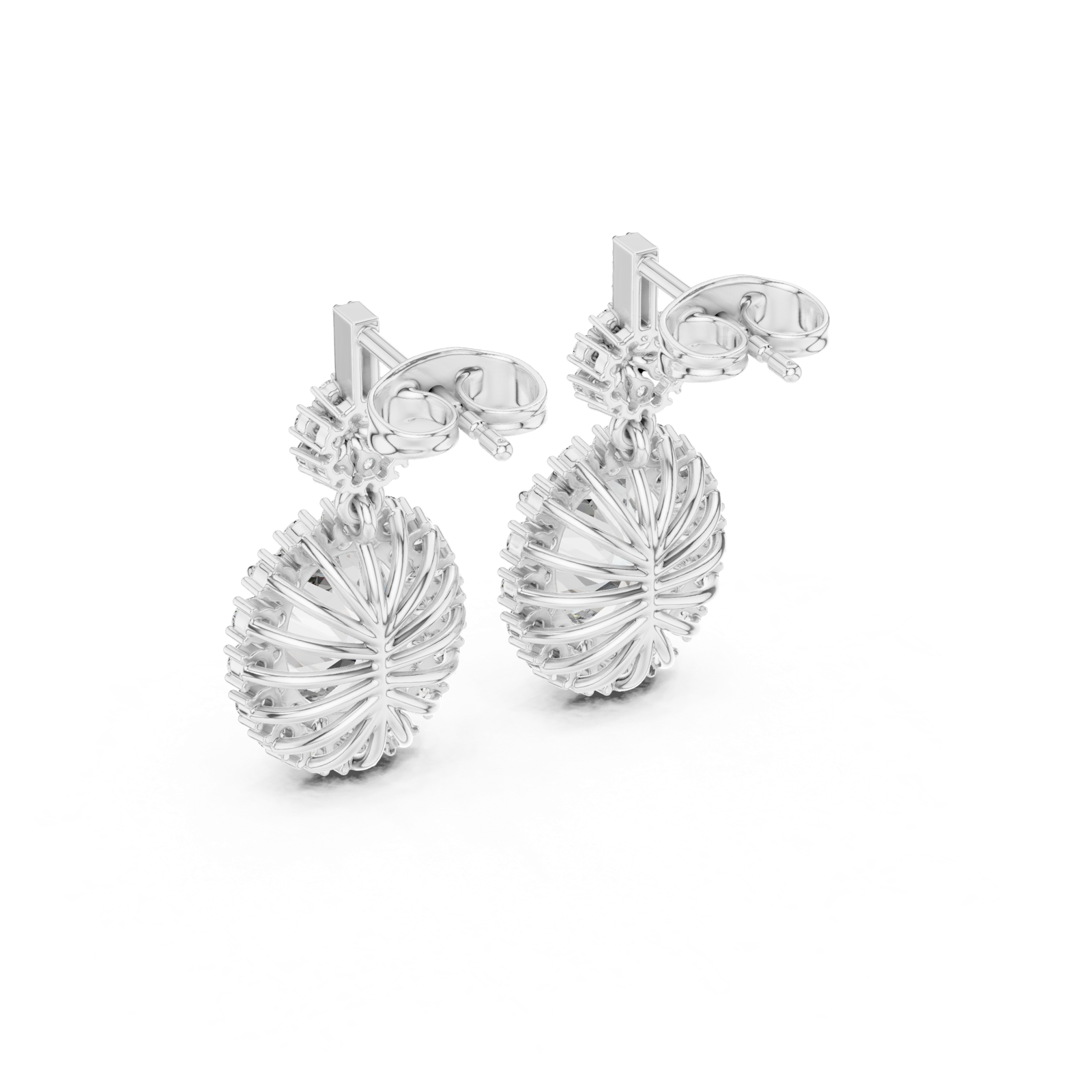 Gold Earrings 3-10016E_136, White Gold, view 3