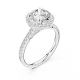 Gold Ring DDLR-255, Round center stone, White Gold, view 2