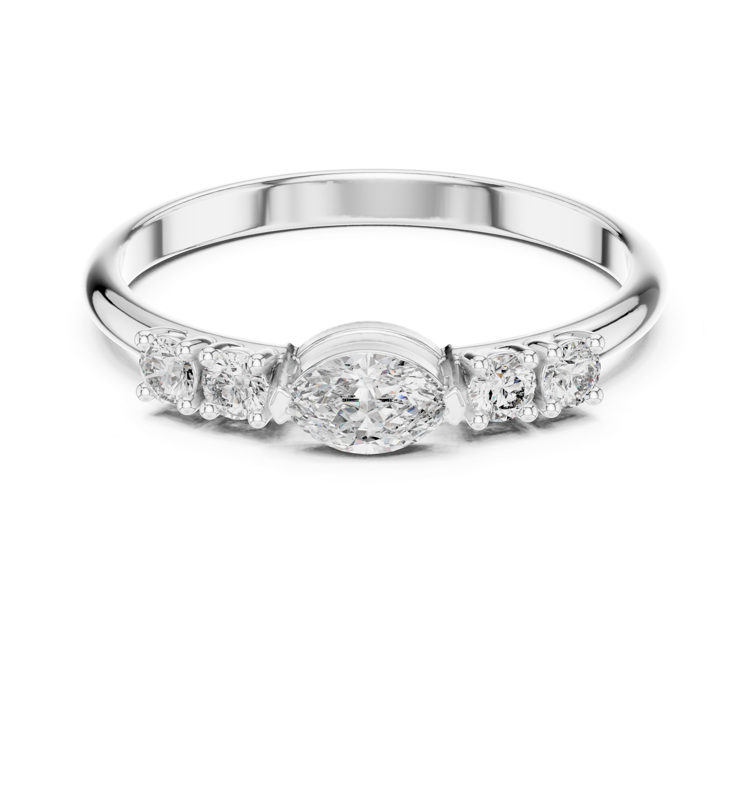 Gold Ring HLR-104, White Gold, view 4