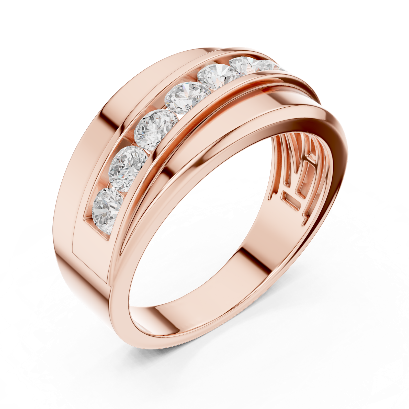 Gold Men's Ring GGR-0019, Rose Gold, view 2