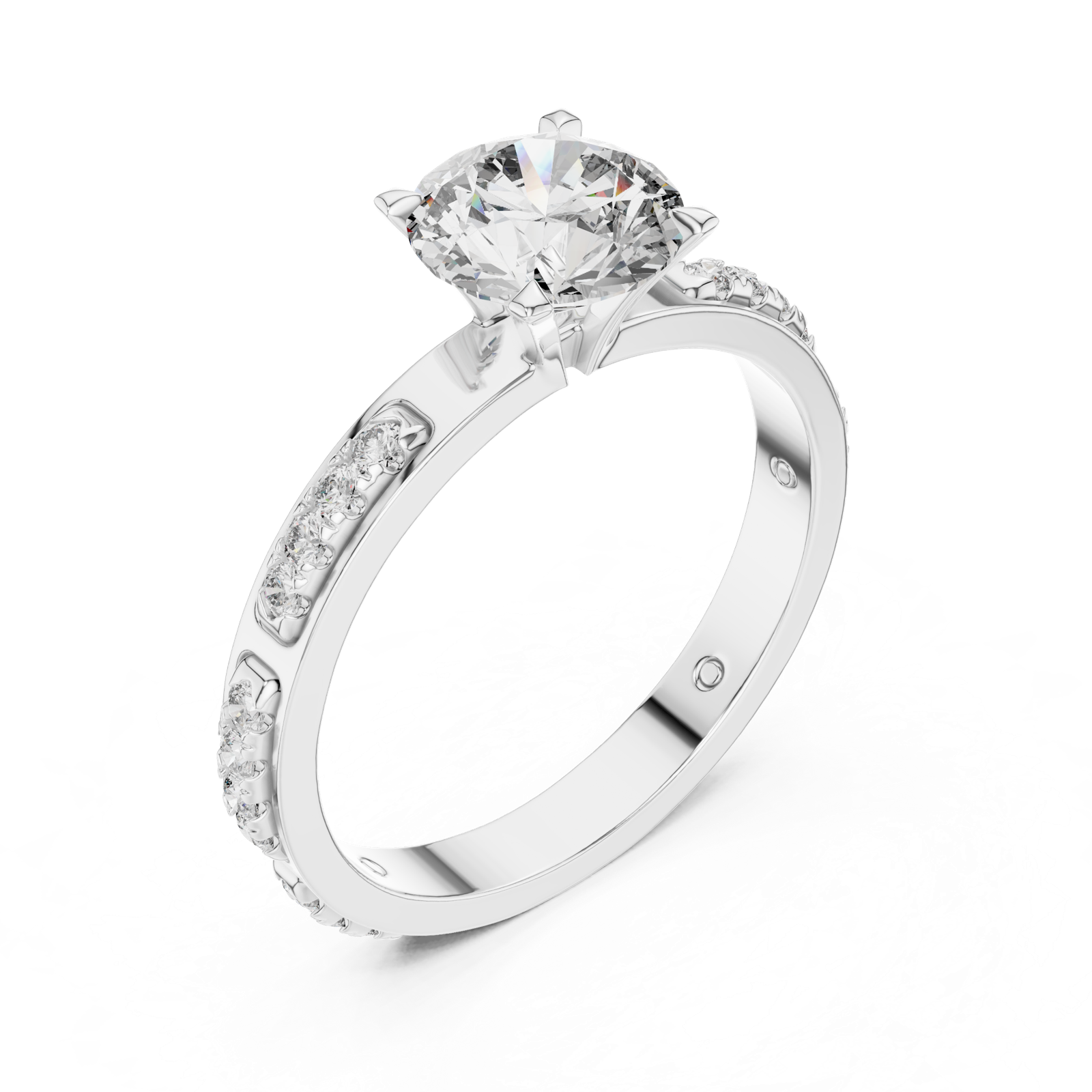 Gold Ring LR-0039, White Gold, view 2